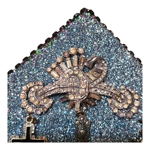 Handmade Rhinestones Silver Cross Pendants One Of A Kind Gift Or Trinket Box - Picture 8 of 11